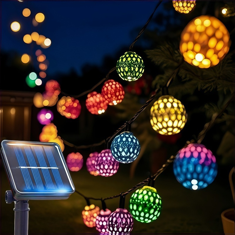 Smart Garden Lighting System - 50/30/20 LED Marokkaanse Bal Solar Lichtslingers