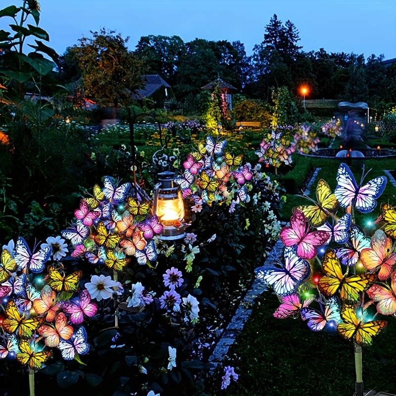Smart Garden Solar - Solar LED-vlindertuinverlichting Waterdichte kleurrijke buitengazonpadlamp voor