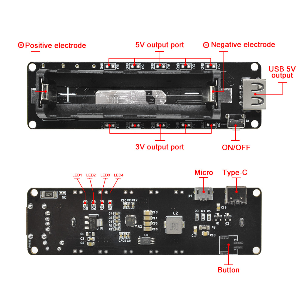 Smart Garden Esp32 - WEMOS ESP32 18650 Lithiumbatterij Shield V3