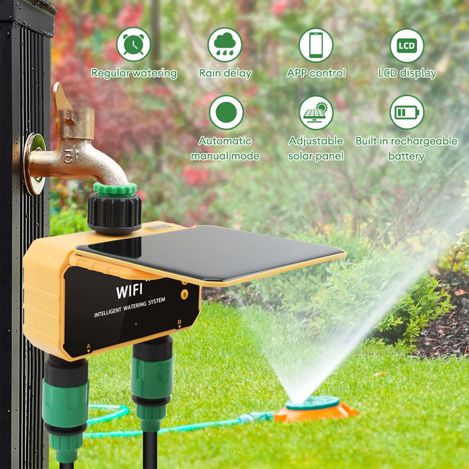 Smart Garden Solar - Solar WiFi Smart Irrigatie Timer Regendetectiefunctie